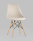 Стул Stool Group Eames Soft бежевый обеденный сиденье экокожа ножки из массива бука, фото 2