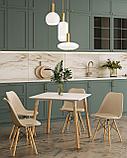 Стул Stool Group Eames Soft бежевый обеденный сиденье экокожа ножки из массива бука, фото 3