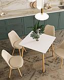 Стул Stool Group Eames Soft бежевый обеденный сиденье экокожа ножки из массива бука, фото 4