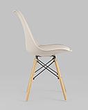 Стул Stool Group Eames Soft бежевый обеденный сиденье экокожа ножки из массива бука, фото 5