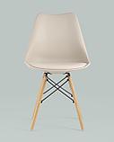 Стул Stool Group Eames Soft бежевый обеденный сиденье экокожа ножки из массива бука, фото 6