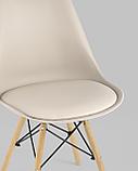 Стул Stool Group Eames Soft бежевый обеденный сиденье экокожа ножки из массива бука, фото 10