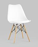 Стул Stool Group Eames Soft белый обеденный сиденье экокожа ножки из массива бука, фото 2