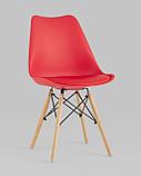 Стул Stool Group Eames Soft красный обеденный сиденье экокожа ножки из массива бука, фото 2