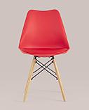 Стул Stool Group Eames Soft красный обеденный сиденье экокожа ножки из массива бука, фото 4