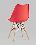 Стул Stool Group Eames Soft красный обеденный сиденье экокожа ножки из массива бука, фото 6