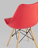 Стул Stool Group Eames Soft красный обеденный сиденье экокожа ножки из массива бука, фото 7