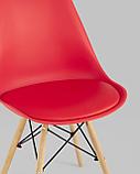 Стул Stool Group Eames Soft красный обеденный сиденье экокожа ножки из массива бука, фото 8