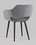 Стул Stool Group с подлокотниками Саймон велюр темно-синий ножки металл под дерево, фото 8