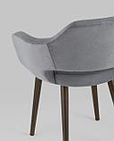 Стул Stool Group с подлокотниками Саймон велюр темно-синий ножки металл под дерево, фото 9