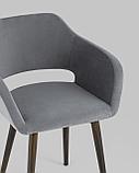 Стул Stool Group с подлокотниками Саймон велюр темно-синий ножки металл под дерево, фото 10
