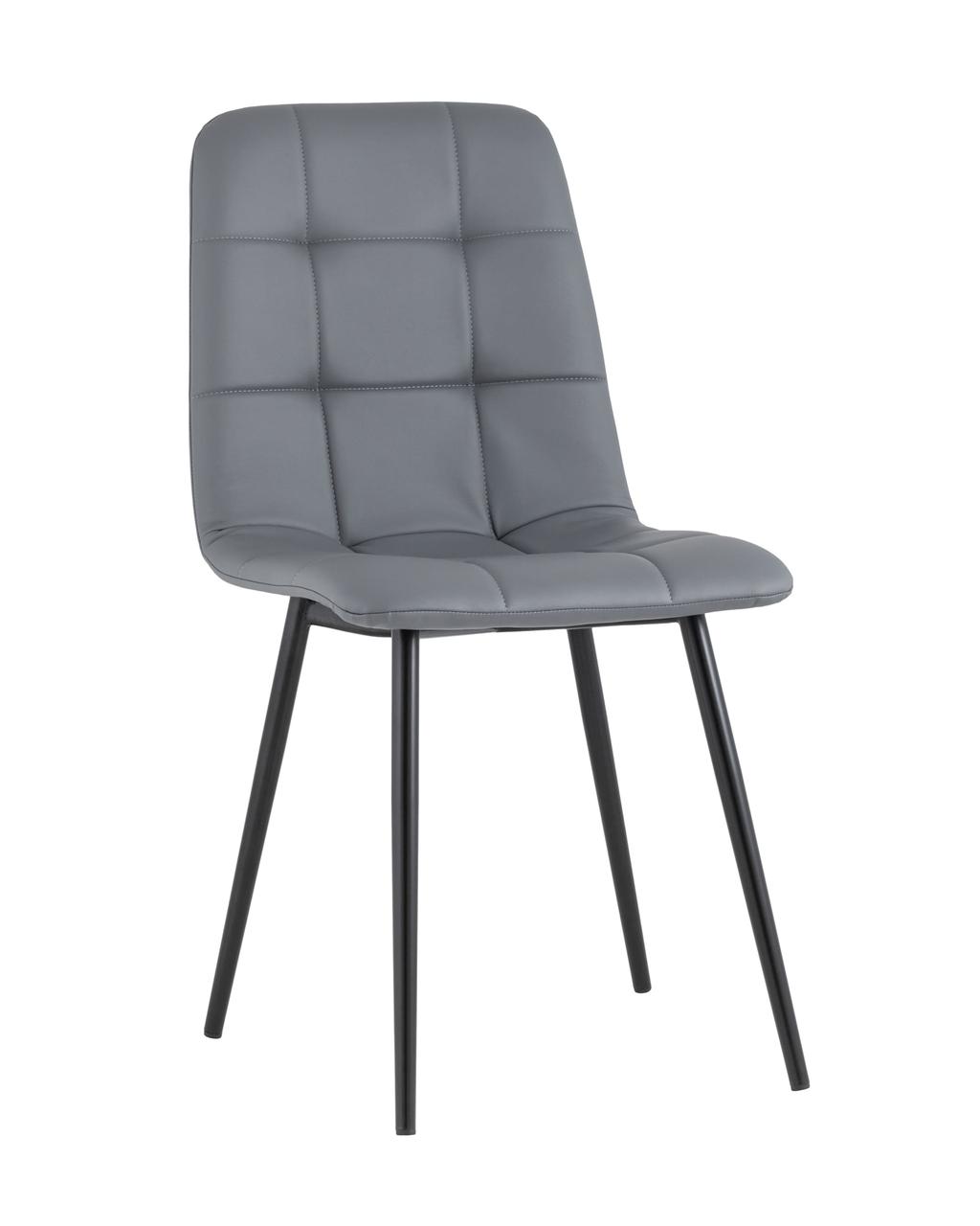 Стул Stool Group для кухни Oliver экокожа серый ножки металл черные