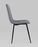 Стул Stool Group для кухни Oliver экокожа серый ножки металл черные, фото 5