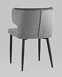 Стул Stool Group Матео велюр серый обеденный ножки металл черный, фото 6