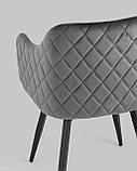 Стул Stool Group Ника вращающийся велюр серый обеденный ножки металл черный, фото 9