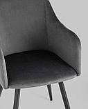 Стул Stool Group Ника вращающийся велюр серый обеденный ножки металл черный, фото 10