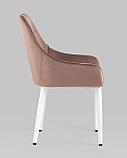 Стул Stool Group Диана велюр пыльно-розовый ножки белые из металла, фото 5