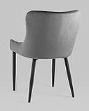 Стул Stool Group Ститч ткань велюр серый прострочка, черные металлические ножки, фото 6