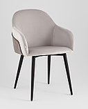 Стул Stool Group Новел велюр светло-серый с темно-серой спинкой, фото 2