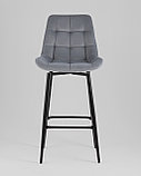 Стул барный Stool Group Флекс с поворотным механизмом велюр велютто серый, фото 3