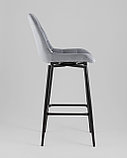 Стул барный Stool Group Флекс с поворотным механизмом велюр велютто серый, фото 4