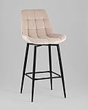 Стул барный Stool Group Флекс с поворотным механизмом велюр бежевый, фото 2