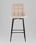 Стул барный Stool Group Флекс с поворотным механизмом велюр бежевый, фото 3