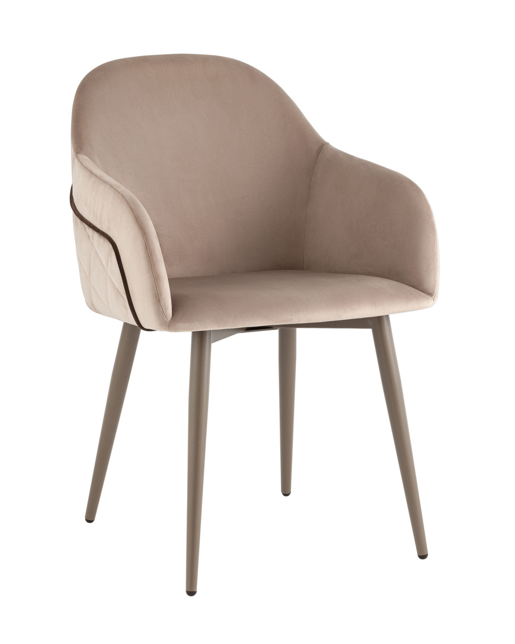 Стул Stool Group Новел велюр серо-коричневый, ножки бежево-серые