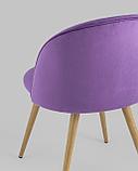 Стул Stool Group Лион Страйпс лиловый обивка из велюра спинка с вертикальной прострочкой металлический каркас, фото 9