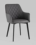 Стул Stool Group Прайм экокожа серый полипропилен, стальные черные ножки, фото 2