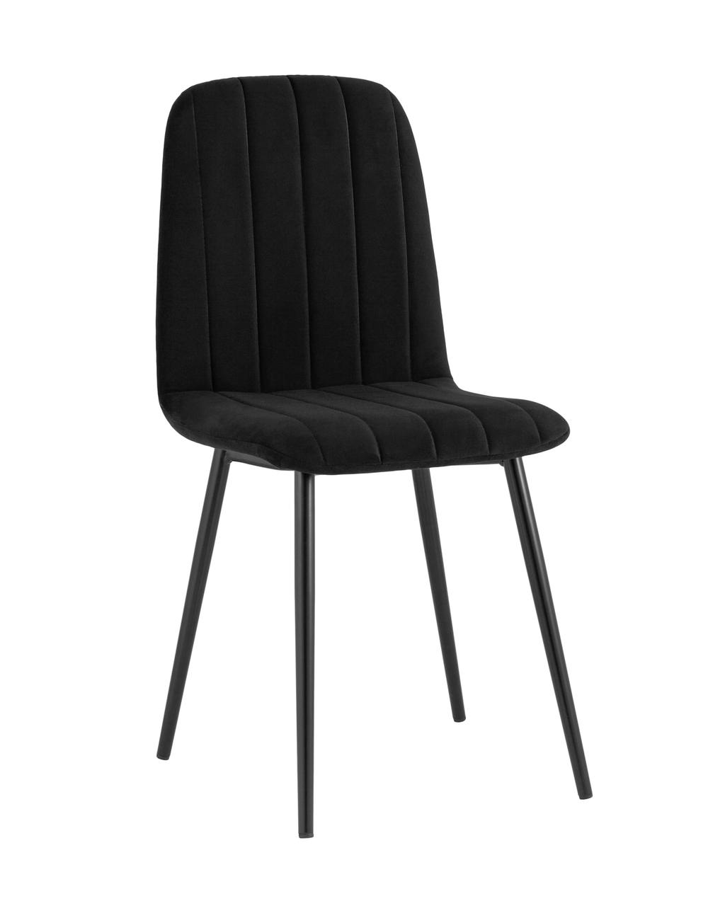 Стул Stool Group Easy велюр черный ножки металл черные