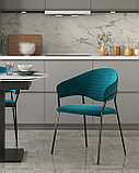 Стул Stool Group Алексис велюр сине-зелёный ножки металл черные, фото 3