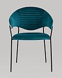 Стул Stool Group Алексис велюр сине-зелёный ножки металл черные, фото 8