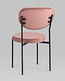 Стул Stool Group Барбара велюр пыльно-розовый со спинкой, ножки черные металл, фото 6