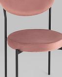 Стул Stool Group Барбара велюр пыльно-розовый со спинкой, ножки черные металл, фото 8