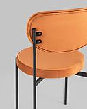 Стул Stool Group Барбара велюр терракотовый со спинкой, ножки черные металл, фото 7