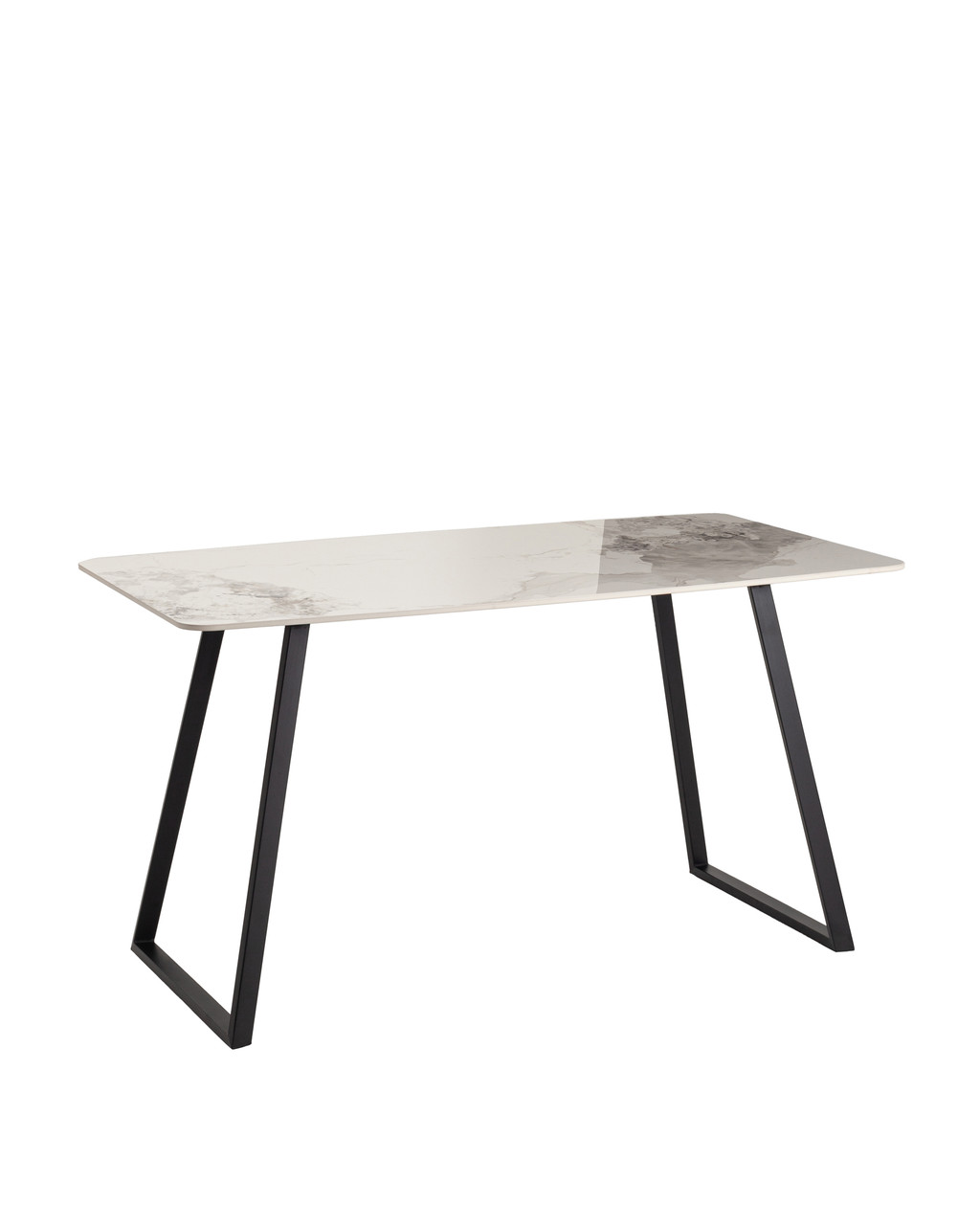 Обеденный стол Stool Group Vermont 140*80 см керамика светлая ножки черные