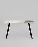Обеденный стол Stool Group Vermont 140*80 см керамика светлая ножки черные, фото 3
