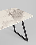 Обеденный стол Stool Group Vermont 140*80 см керамика светлая ножки черные, фото 5