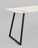 Обеденный стол Stool Group Vermont 140*80 см керамика светлая ножки черные, фото 6