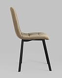 Стул Stool Group Oliver Square велюр капучино ножки квадратные из металла, фото 3