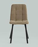 Стул Stool Group Oliver Square велюр капучино ножки квадратные из металла, фото 4