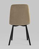 Стул Stool Group Oliver Square велюр капучино ножки квадратные из металла, фото 5
