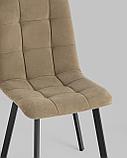 Стул Stool Group Oliver Square велюр капучино ножки квадратные из металла, фото 8
