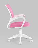 Кресло компьютерное TopChairs офисное TopChairs ST-BASIC-W розовый крестовина пластик белый, фото 3