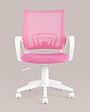 Кресло компьютерное TopChairs офисное TopChairs ST-BASIC-W розовый крестовина пластик белый, фото 5