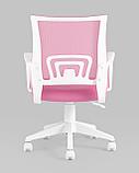 Кресло компьютерное TopChairs офисное TopChairs ST-BASIC-W розовый крестовина пластик белый, фото 6