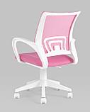 Кресло компьютерное TopChairs офисное TopChairs ST-BASIC-W розовый крестовина пластик белый, фото 7