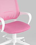 Кресло компьютерное TopChairs офисное TopChairs ST-BASIC-W розовый крестовина пластик белый, фото 9