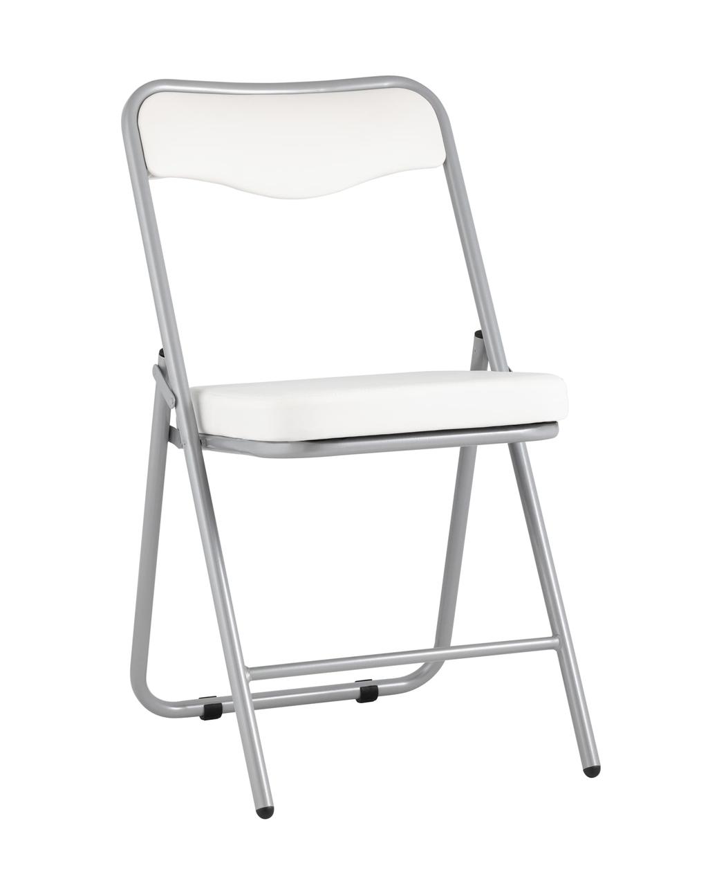 Стул Stool Group складной Джонни экокожа белый каркас металлик